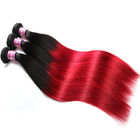 Soft 7A Ombre Brazilian Virgin Hair 1B / Red Ombre Straight Hair 3 Bundles For Adult